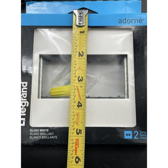2-Gang Wall Plates with Multiple Finishes-Gloss White Finish Legrand AWP2GWH4 - Picture 5 of 5